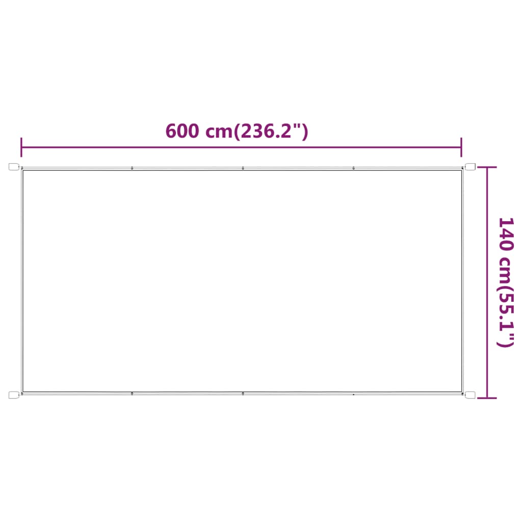 Copertină verticală, alb, 140x600 cm, țesătură Oxford