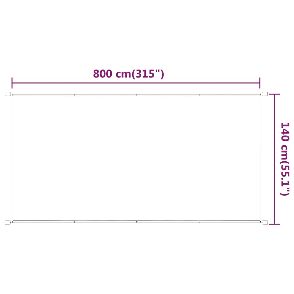 Copertină verticală, alb, 140x800 cm, țesătură Oxford