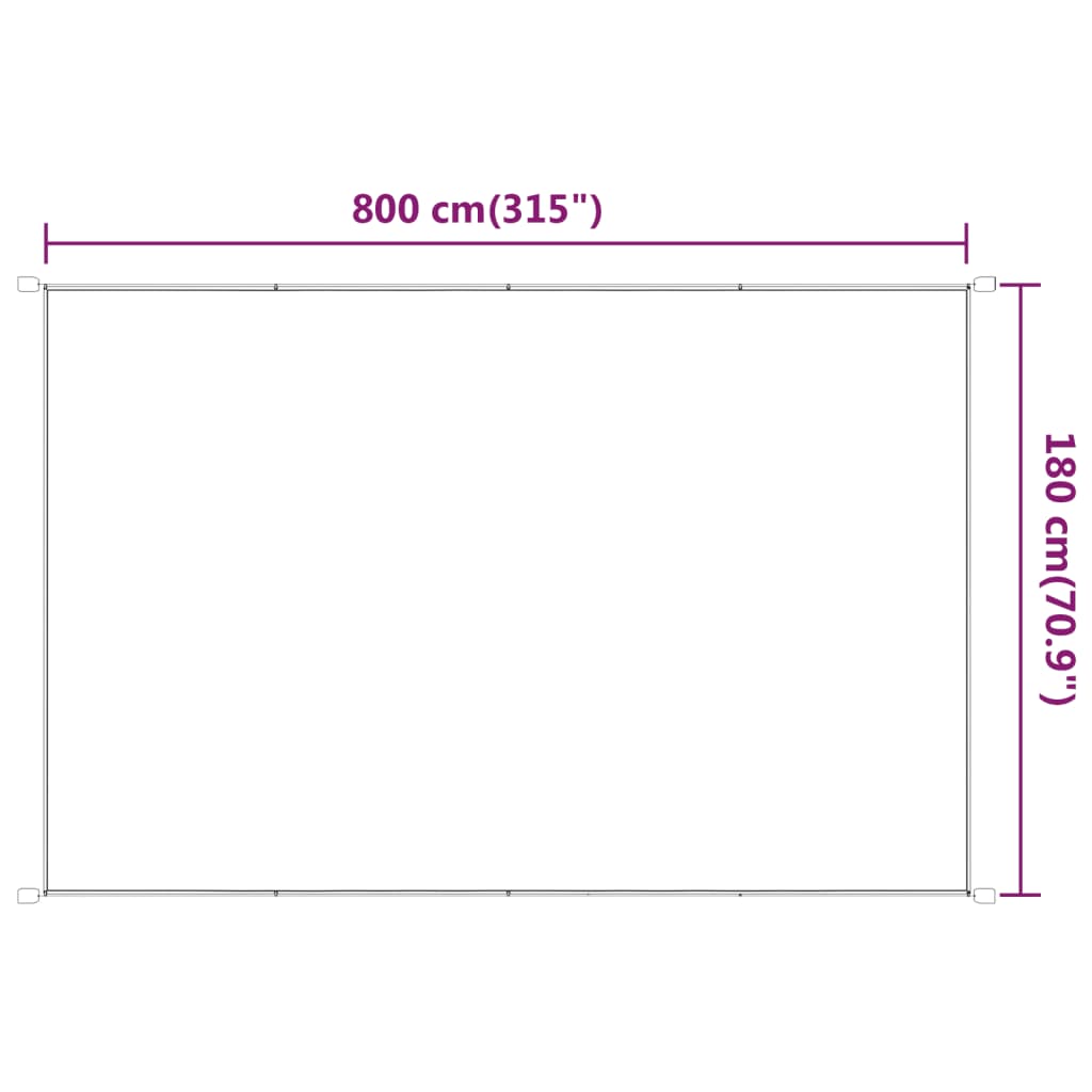 Copertină verticală, alb, 180x800 cm, țesătură Oxford