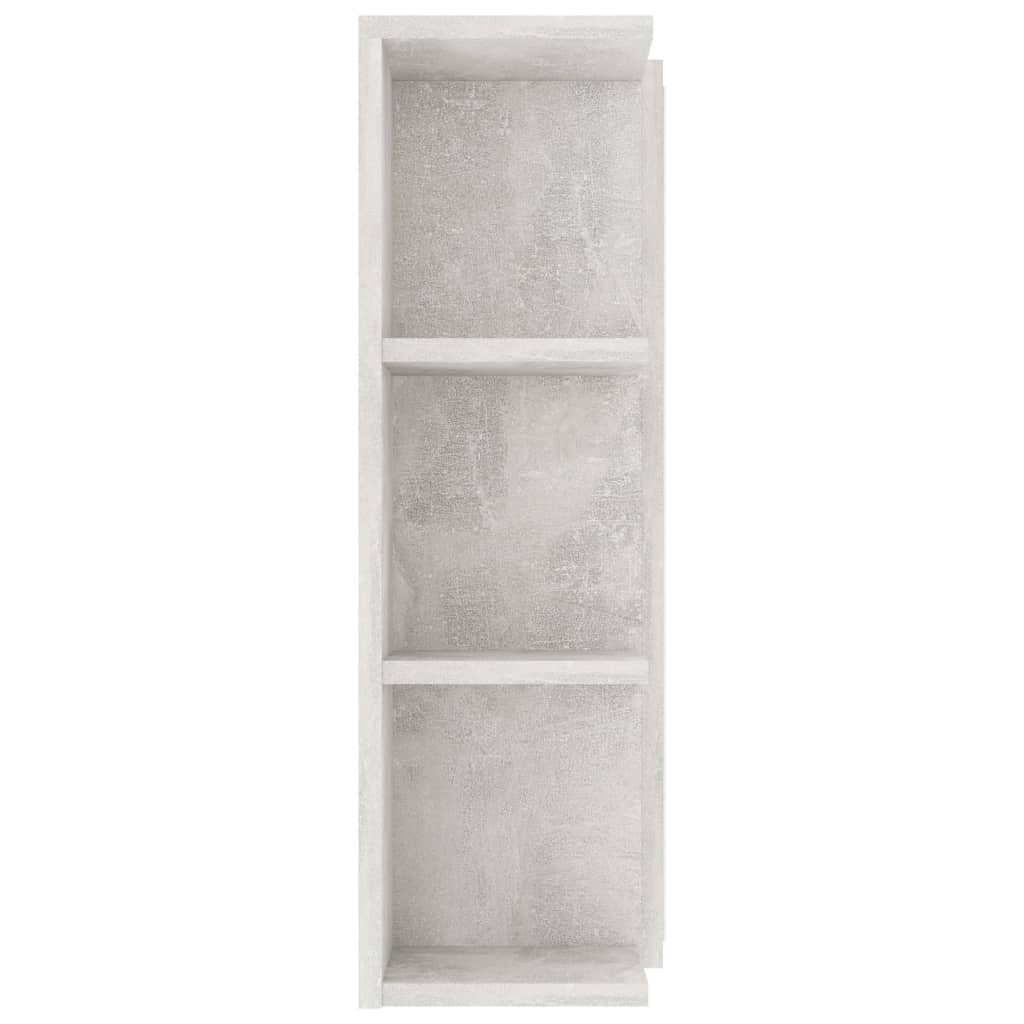 Set mobilier baie, 4 piece, gri beton, lemn prelucrat