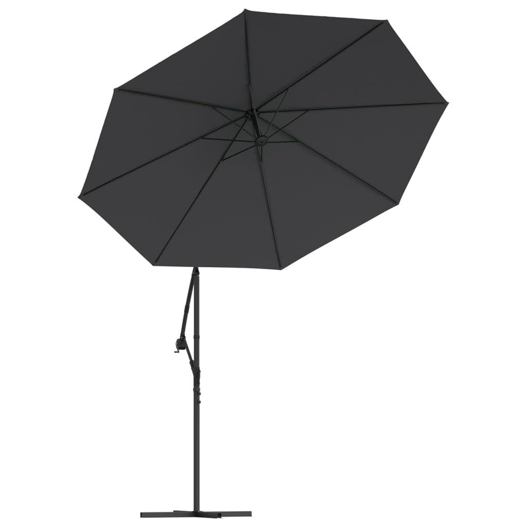 vida XL Pânză de schimb umbrelă de soare consolă, negru, 350 cm