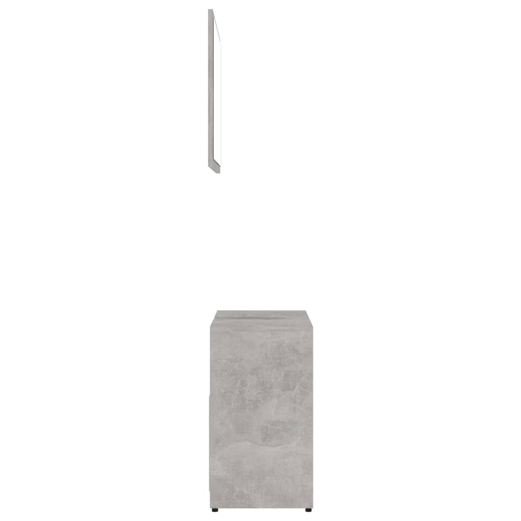 Set mobilier baie, 3 piece, gri beton, lemn prelucrat