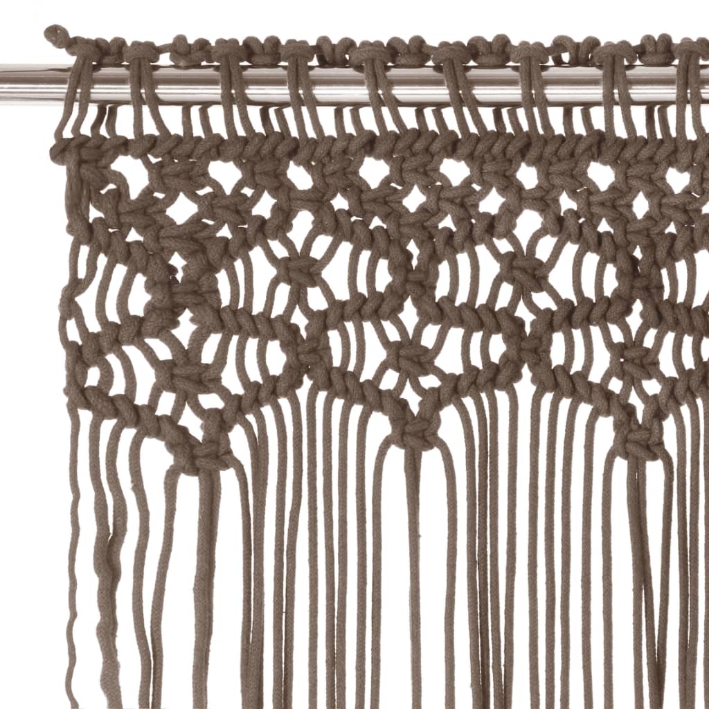 Perdea macrame, gri taupe,140 x 240 cm, bumbac