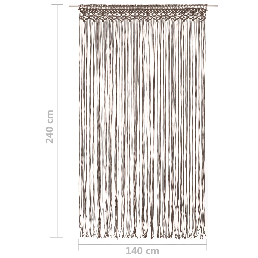 Perdea macrame, gri taupe,140 x 240 cm, bumbac