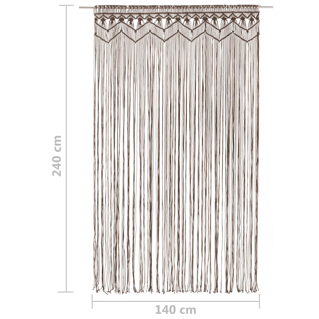 Perdea macrame, gri taupe,140 x 240 cm, bumbac