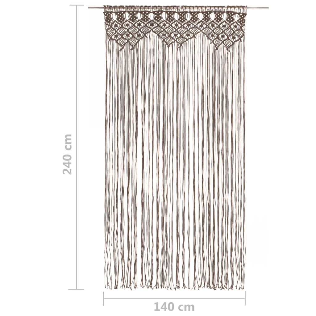 Perdea macrame, gri taupe,140 x 240 cm, bumbac