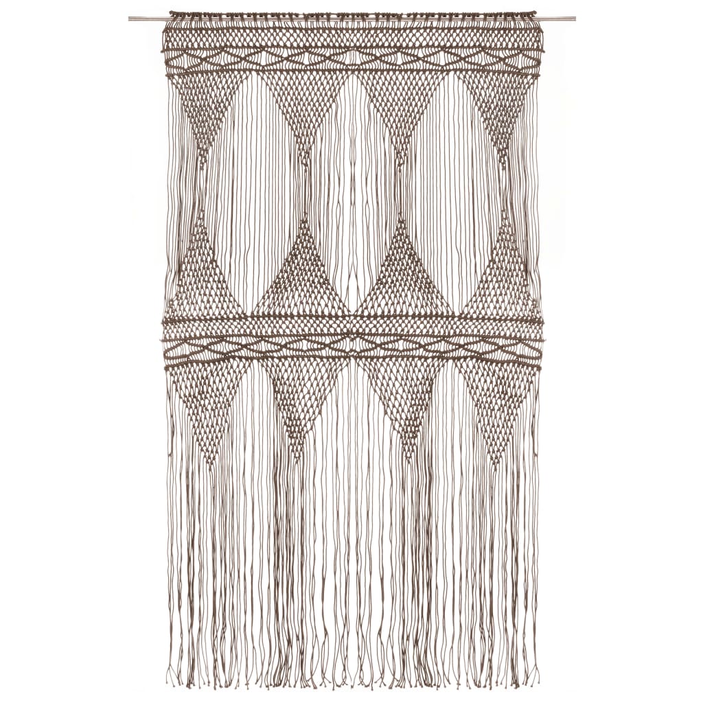 Perdea macrame, gri taupe,140 x 240 cm, bumbac