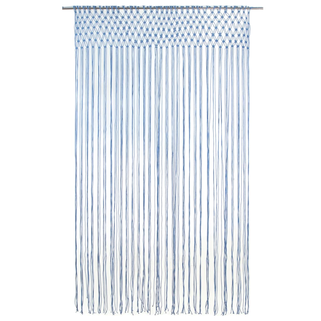 Perdea macrame, albastru, 140 x 240 cm, bumbac