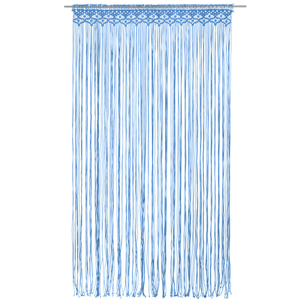 Perdea macrame, albastru, 140 x 240 cm, bumbac