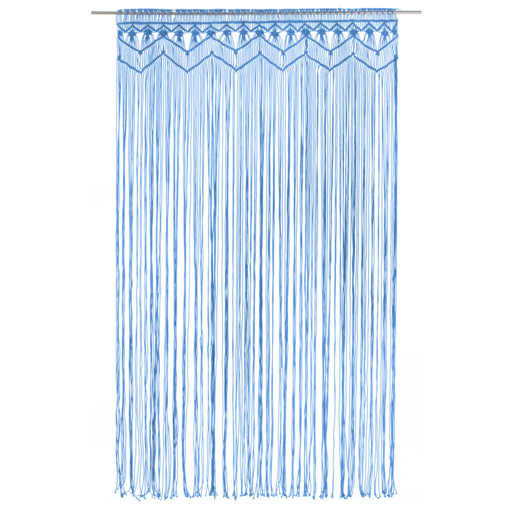 Perdea macrame, albastru, 140 x 240 cm, bumbac