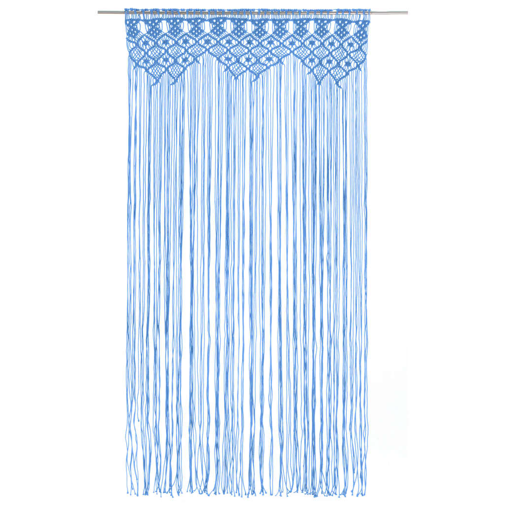 Perdea macrame, albastru, 140 x 240 cm, bumbac