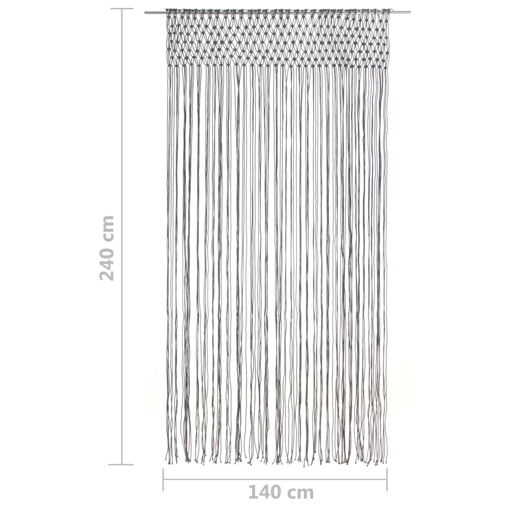 Perdea macrame, antracit, 140 x 240 cm, bumbac