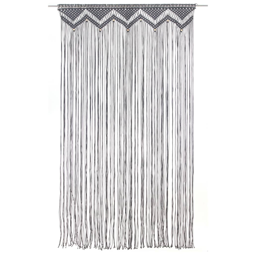 Perdea macrame, antracit, 140 x 240 cm, bumbac