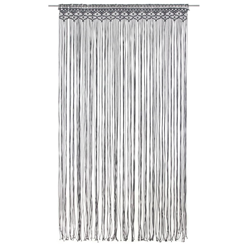 Perdea macrame, antracit, 140 x 240 cm, bumbac