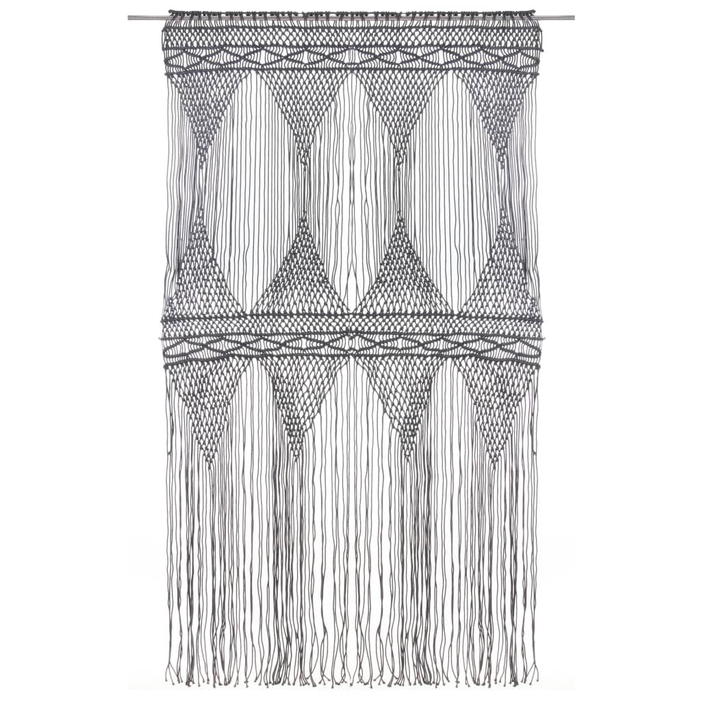 Perdea macrame, antracit, 140 x 240 cm, bumbac