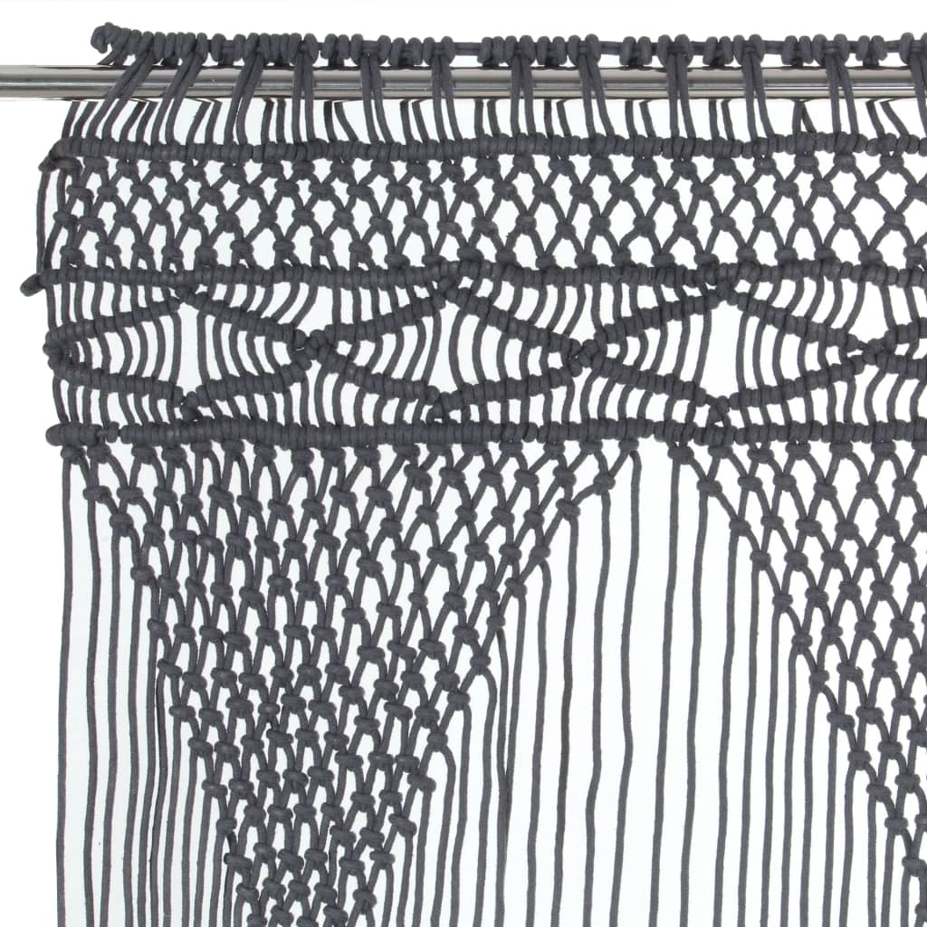 Perdea macrame, antracit, 140 x 240 cm, bumbac