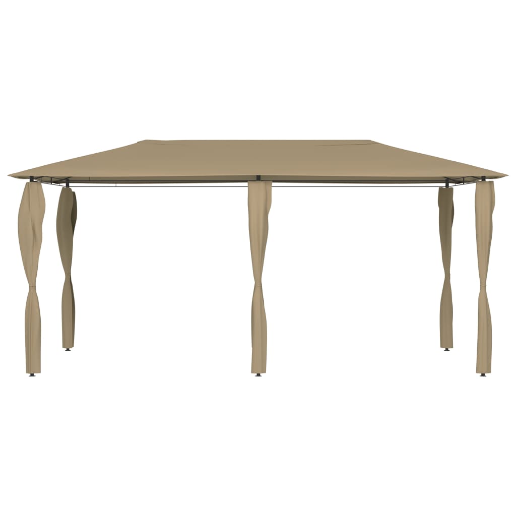 Pavilion cu huse pentru stâlpi, gri taupe, 3x6x2,6 m, 160 g/m²