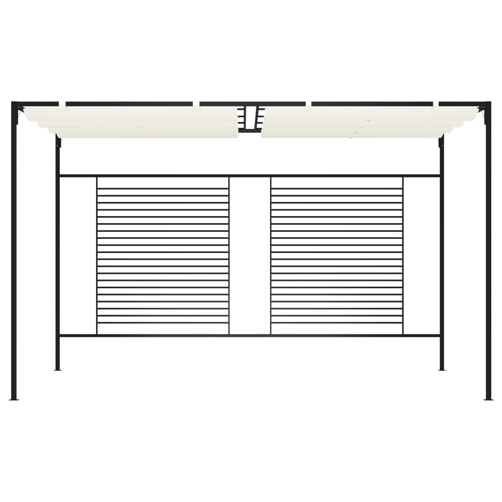 Pavilion grădină acoperiș retractabil crem 3x4x2,3 m 180 g/m²