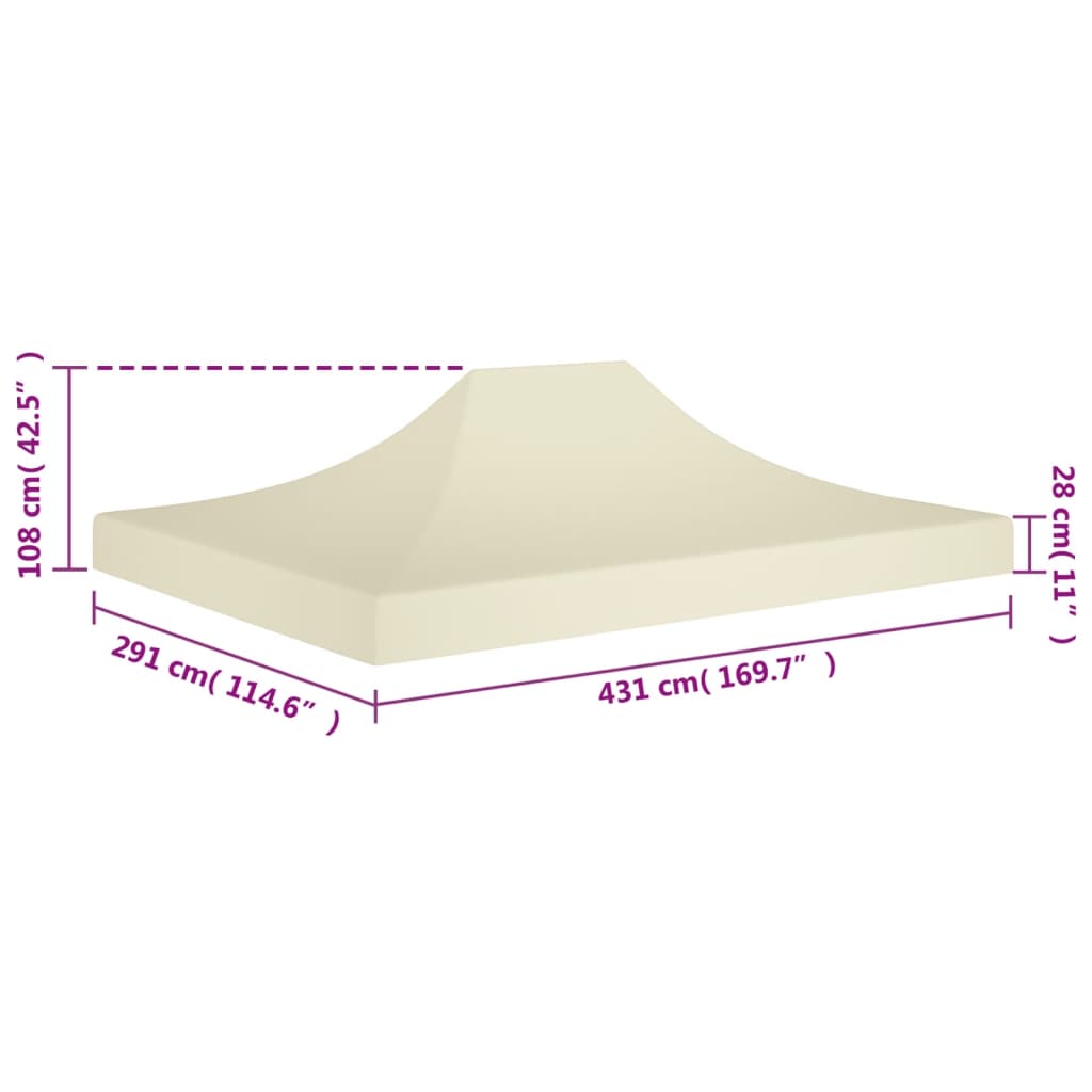 Acoperiș pentru cort de petrecere, crem, 4,5 x 3 m, 270 g/m²