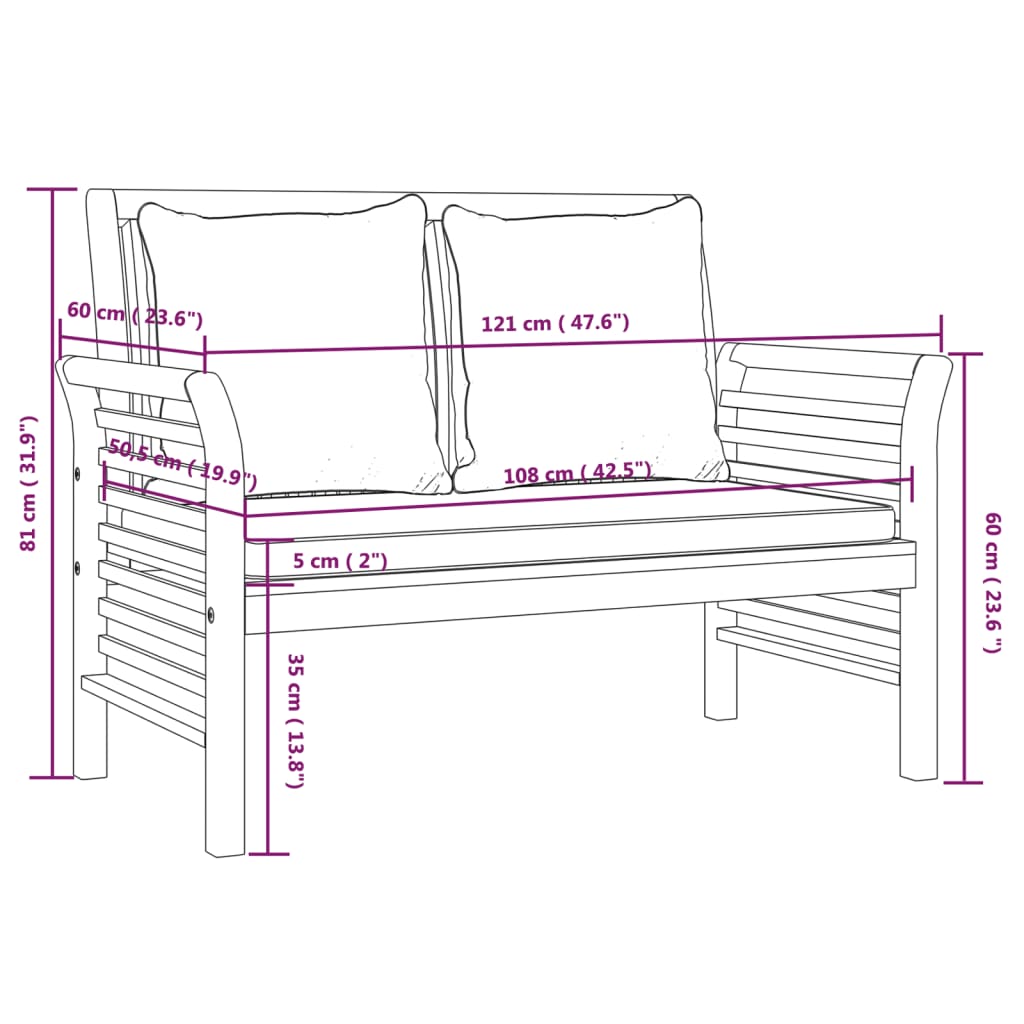 Set mobilier de grădină cu perne, 4 piese, lemn masiv de acacia