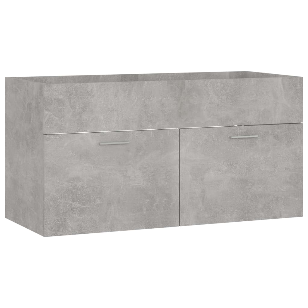 Set mobilier de baie, 2 piese, gri beton, PAL