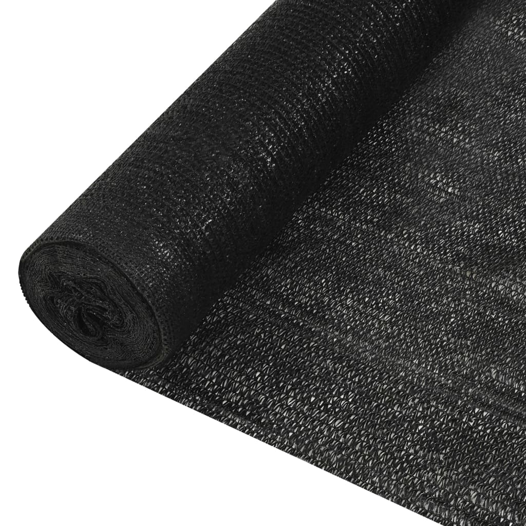 Plasă protecție intimitate, negru, 1,5x25 m, HDPE, 195 g/m²