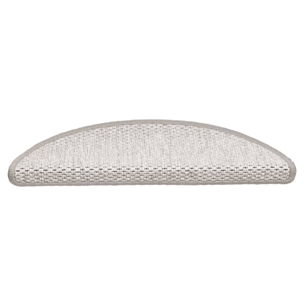 Covoraș scări autoadeziv aspect sisal 15 buc. platină 56x17x3cm