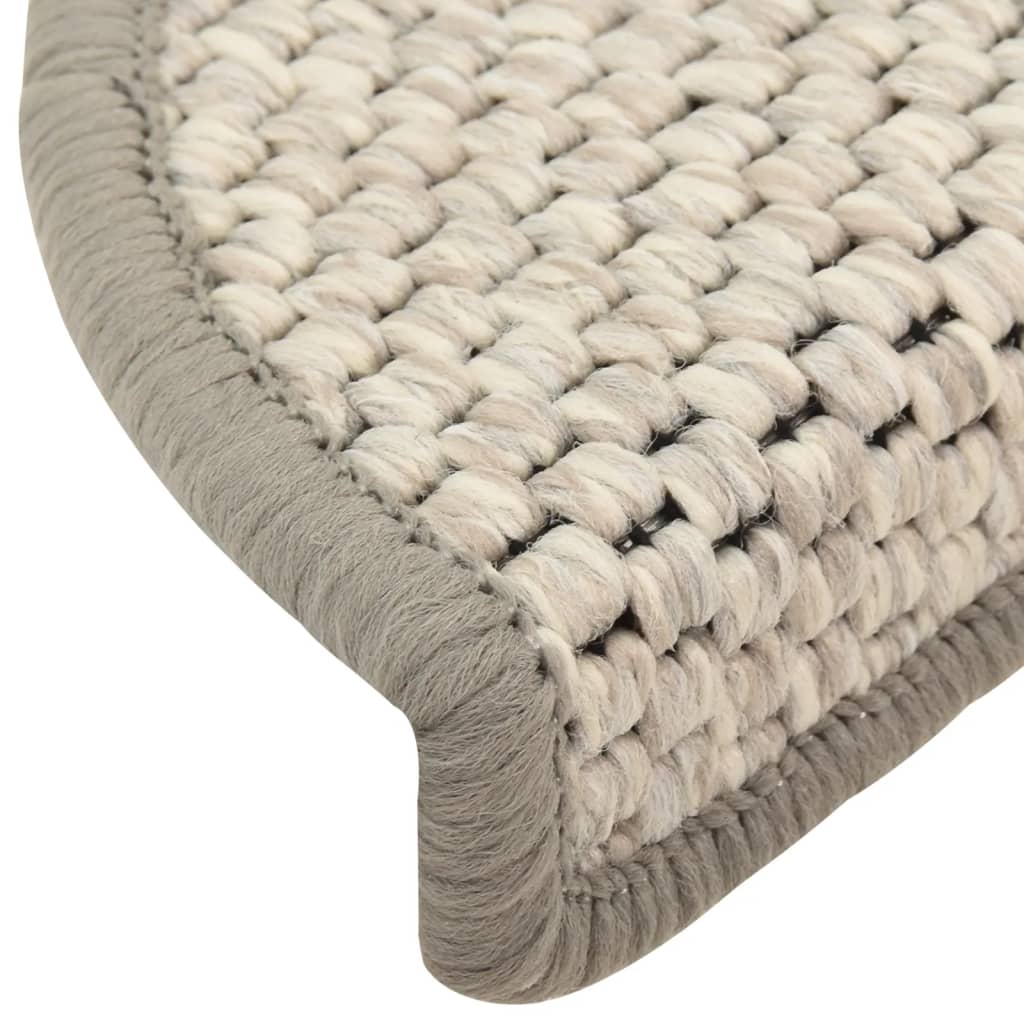 Covoraș scări autoadeziv aspect sisal 15 buc. platină 56x17x3cm