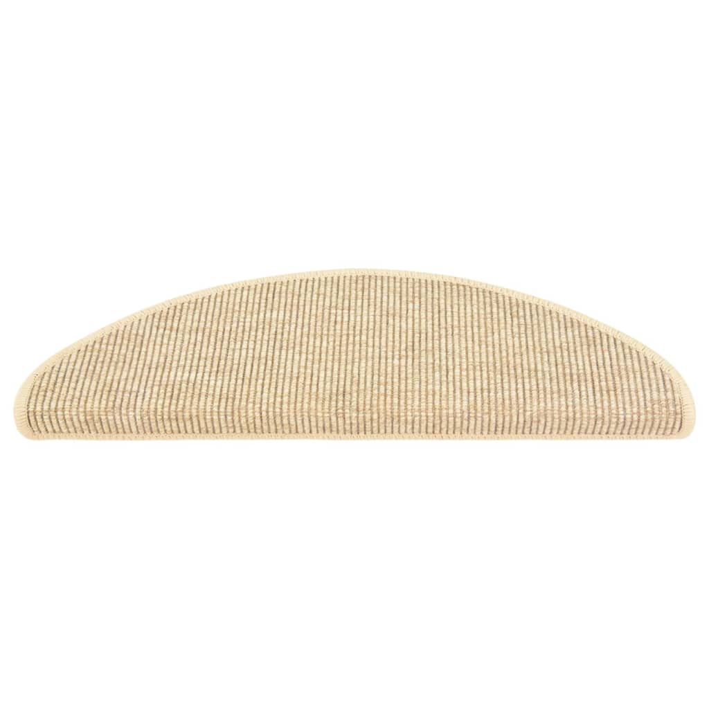 Covorașe autoadezive pentru scări, 15 buc., bej 65x21x4cm sisal