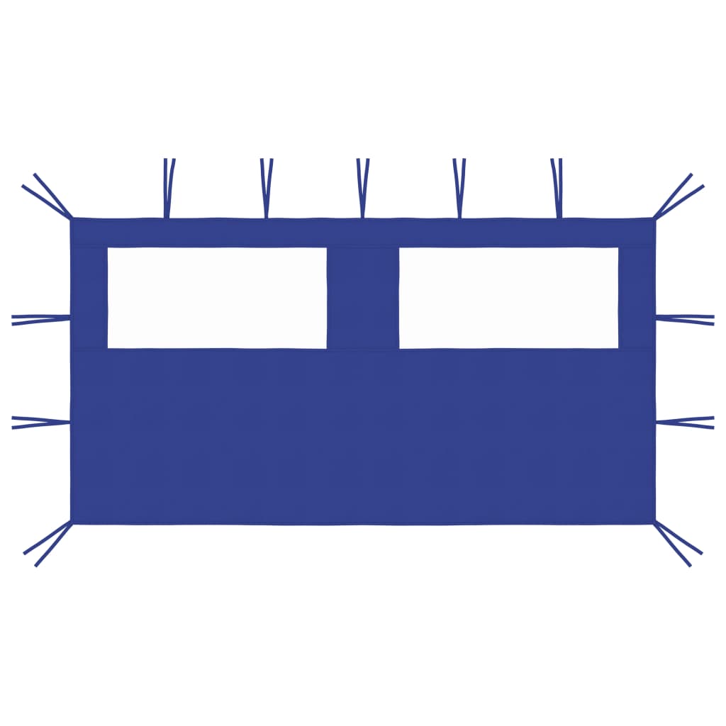 Perete lateral foișor cu ferestre, albastru, 4x2 m