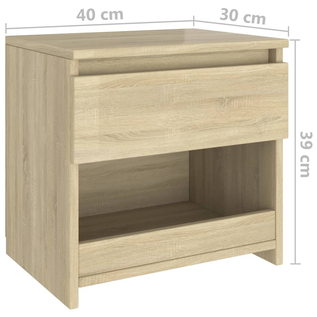 Noptiere, 2 buc., stejar Sonoma, 40x30x39 cm, lemn prelucrat