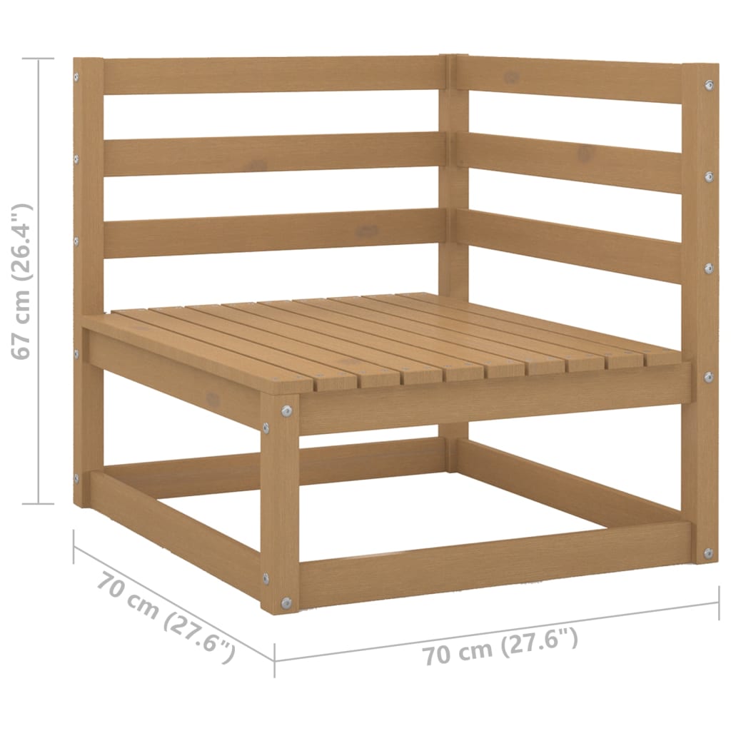 Set mobilier grădină&perne 2 piese, maro miere lemn masiv pin