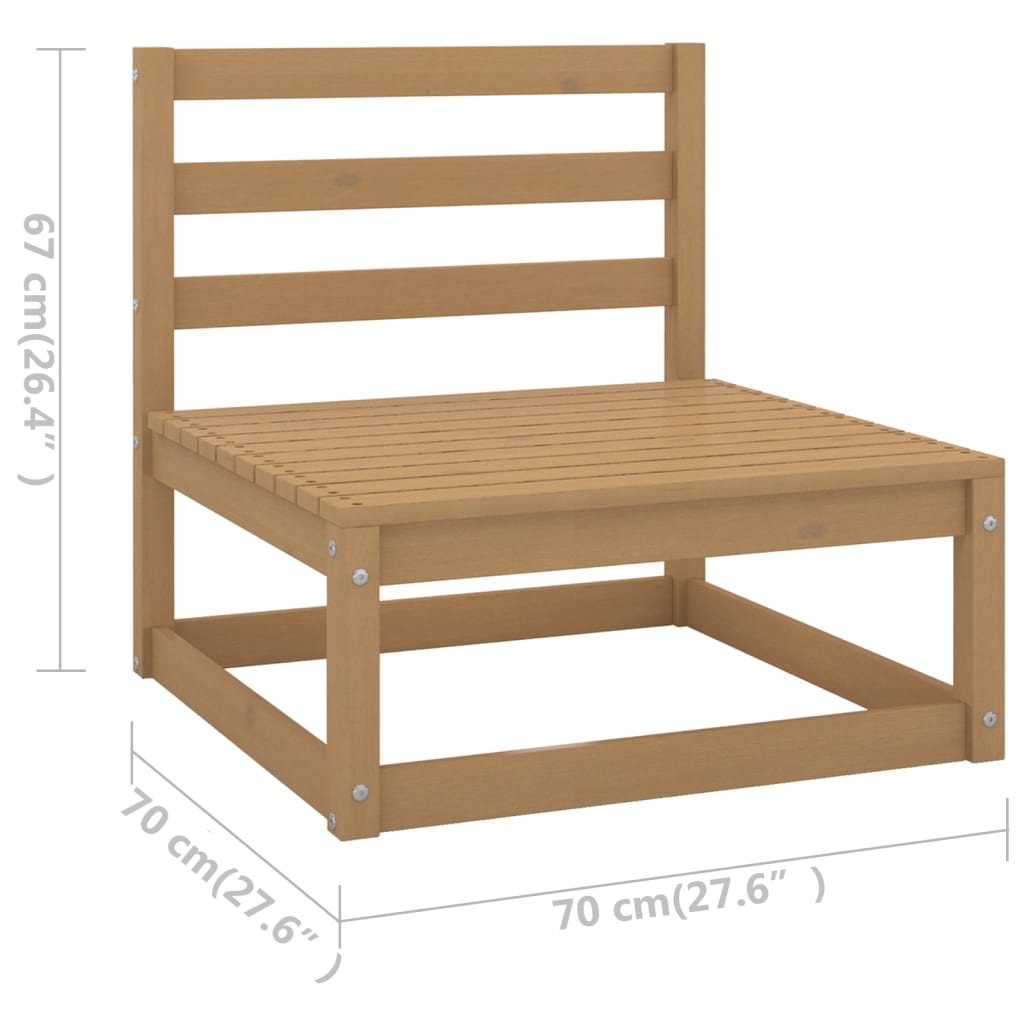 Set mobilier grădină&perne 2 piese, maro miere lemn masiv pin