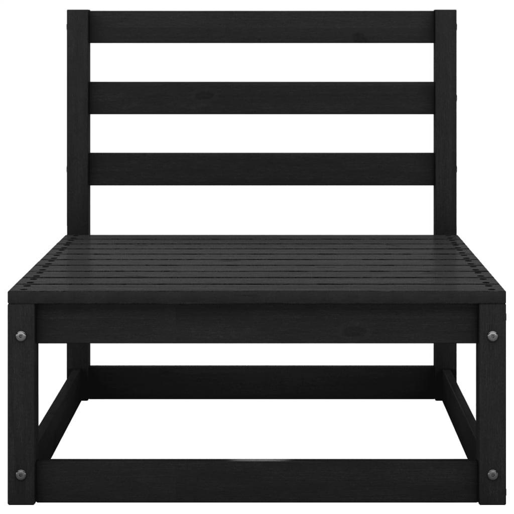 Set mobilier de grădină cu perne, 2 piese, negru, lemn de pin