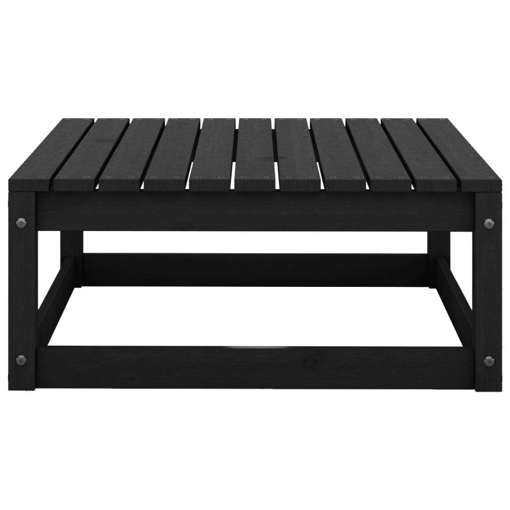 Set mobilier de grădină cu perne, 2 piese, negru, lemn de pin