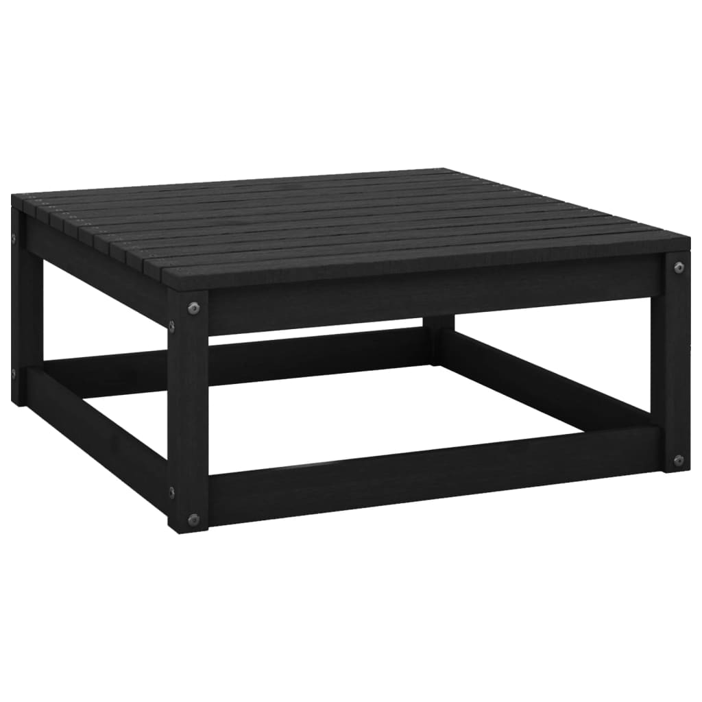 Set mobilier grădină cu perne, 2 piese, negru, lemn masiv pin