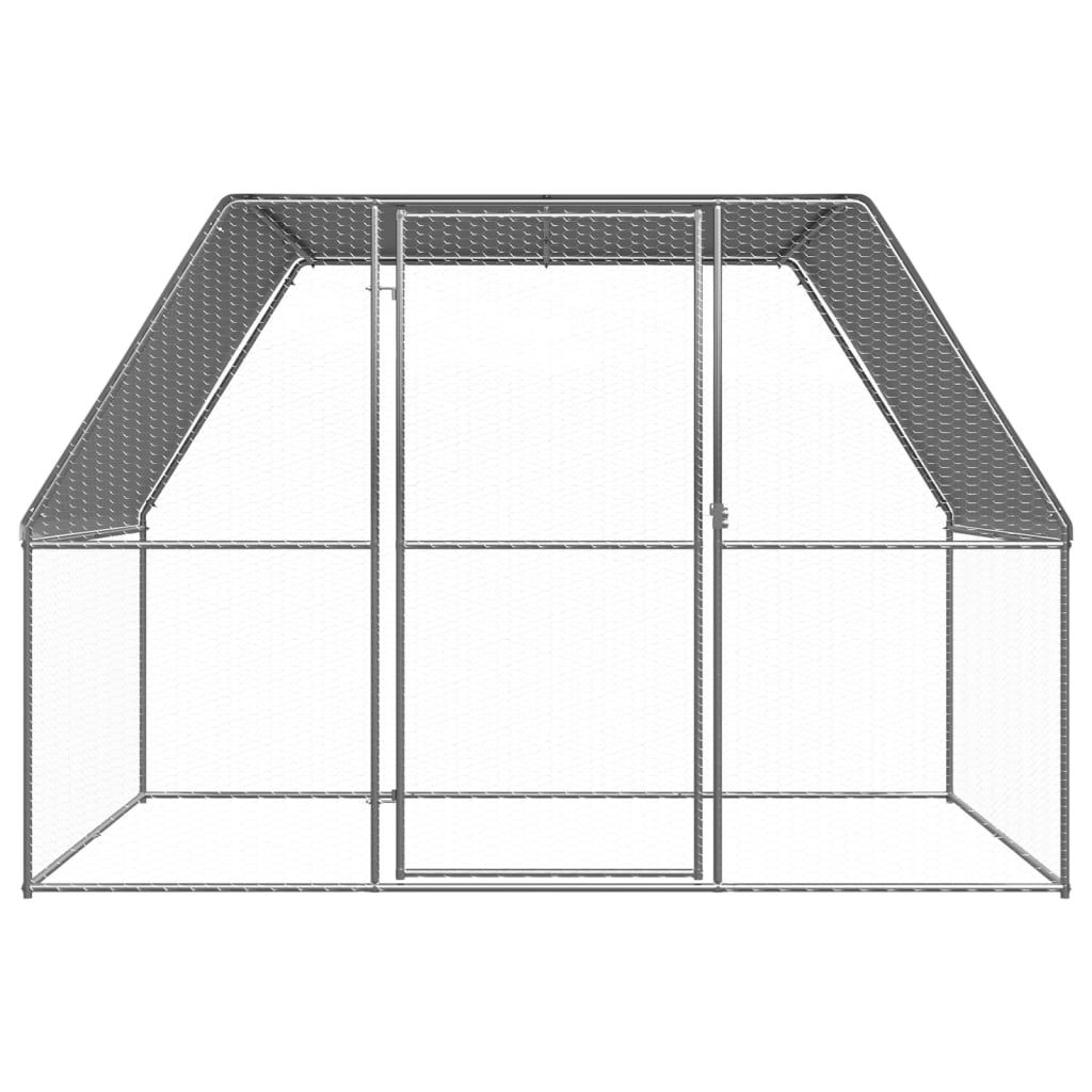 Coteț de păsări pentru exterior, 3x2x2 m, oțel galvanizat