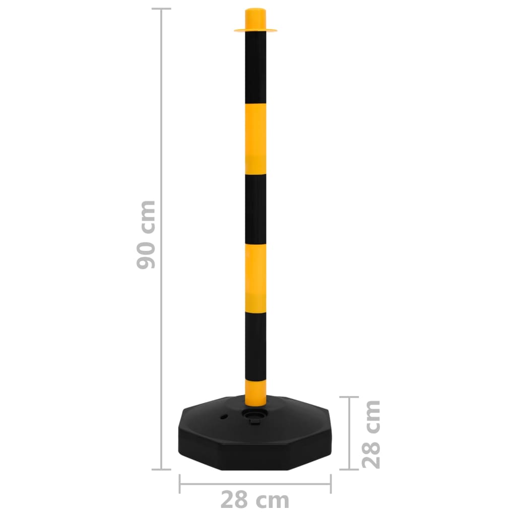 Set stâlp semnalizare trafic, cu lanț din plastic de 10 m