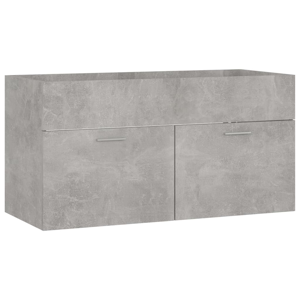 Set mobilier de baie, gri beton, lemn prelucrat