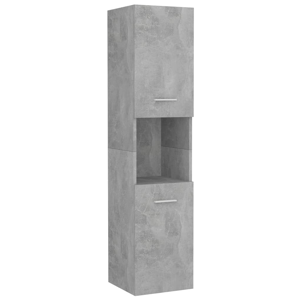 Set mobilier de baie, gri beton, lemn prelucrat