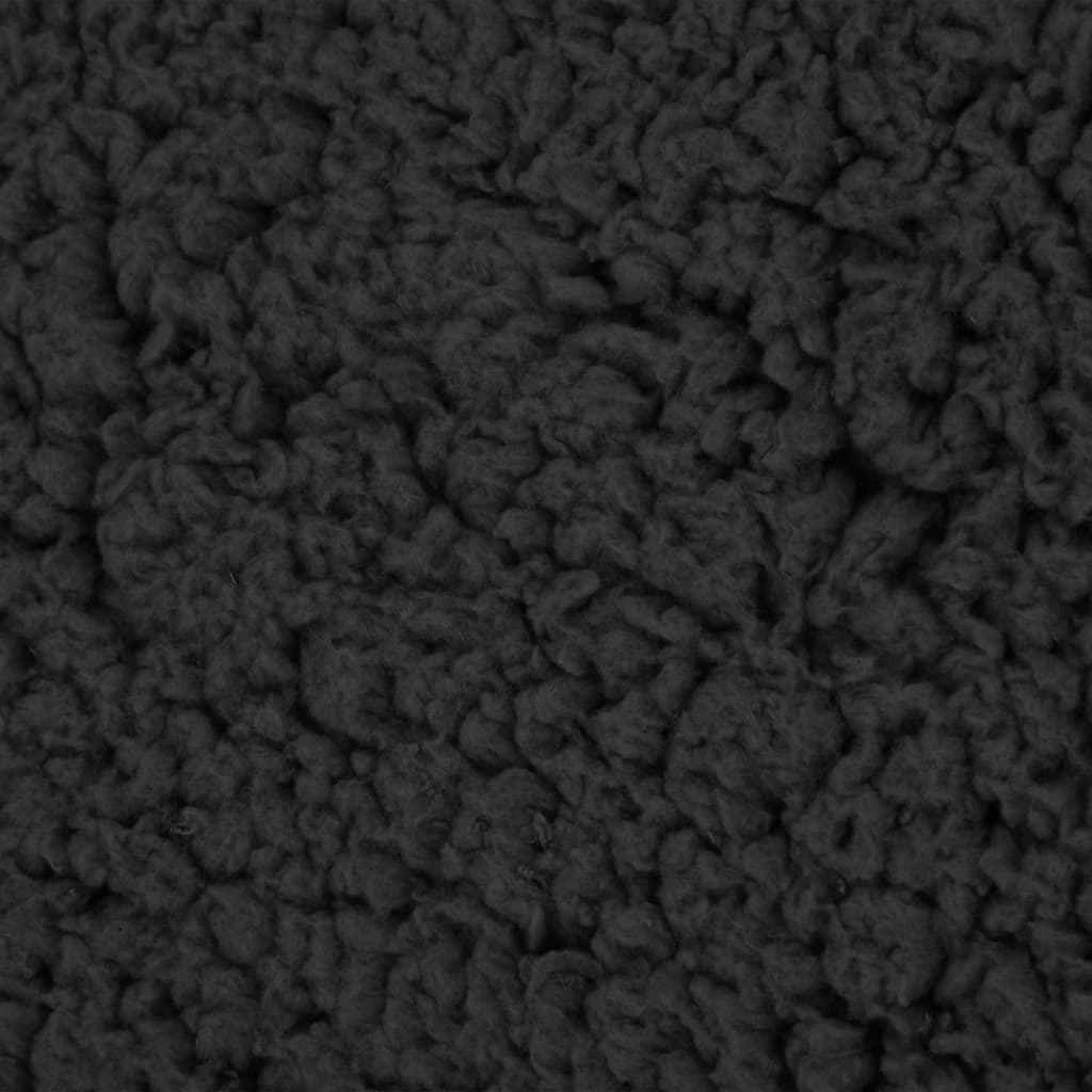 Saltea ergonomică pat de câini negru 75x53 cm aspect in/fleece