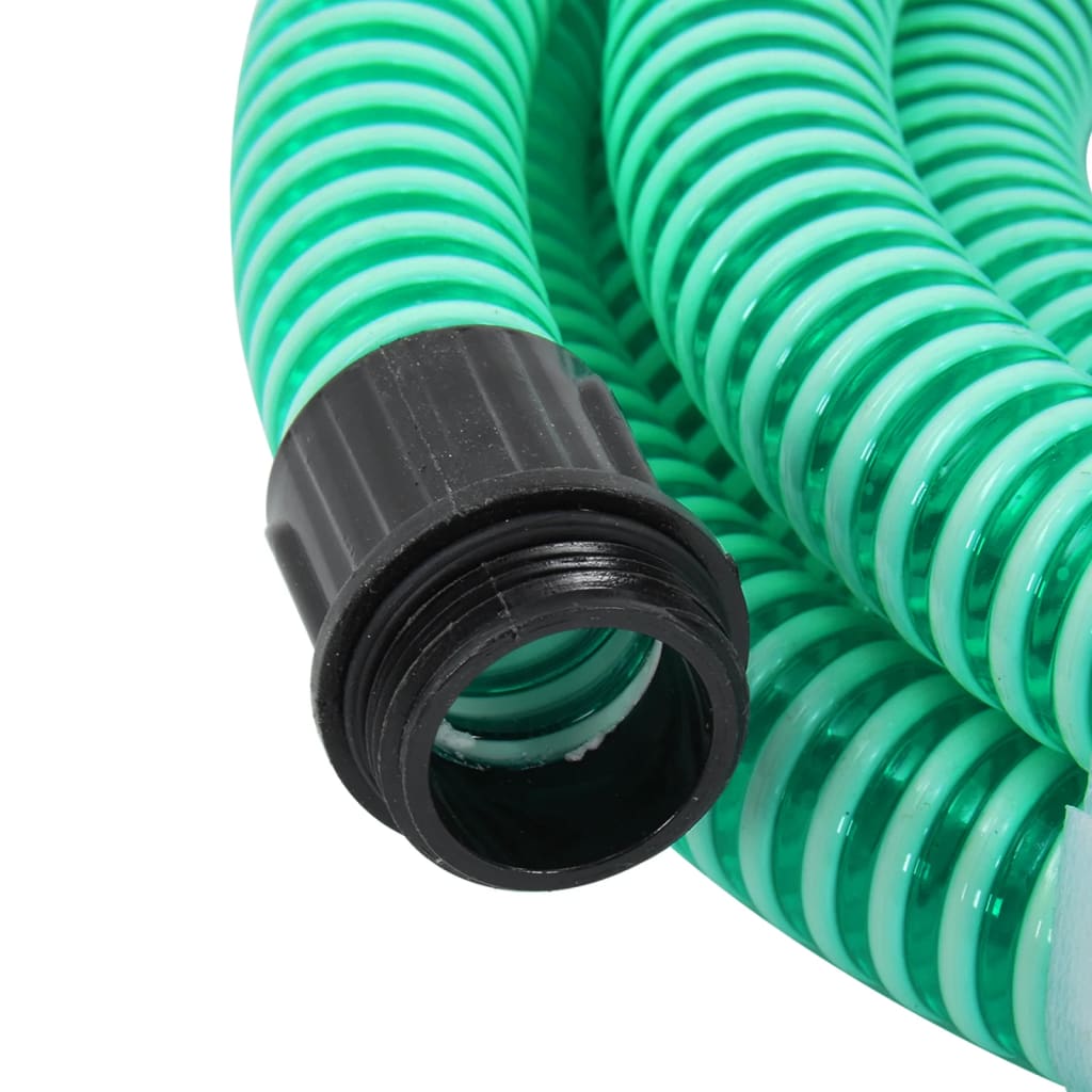 Furtun de aspirație cu racorduri din alamă, verde 1,1" 3 m, PVC