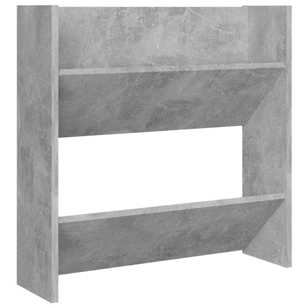 Pantofare de perete, 4 buc., gri beton, 60x18x60 cm, PAL