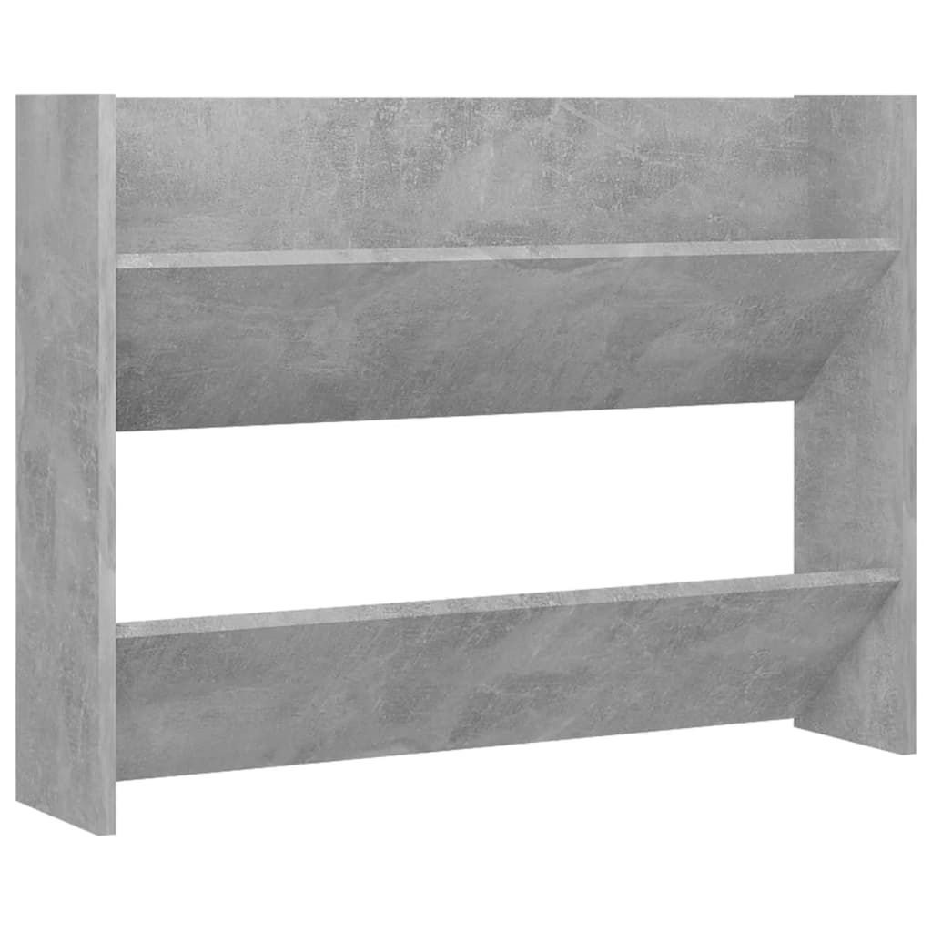 Pantofar de perete, gri beton, 80x18x60 cm, lemn prelucrat