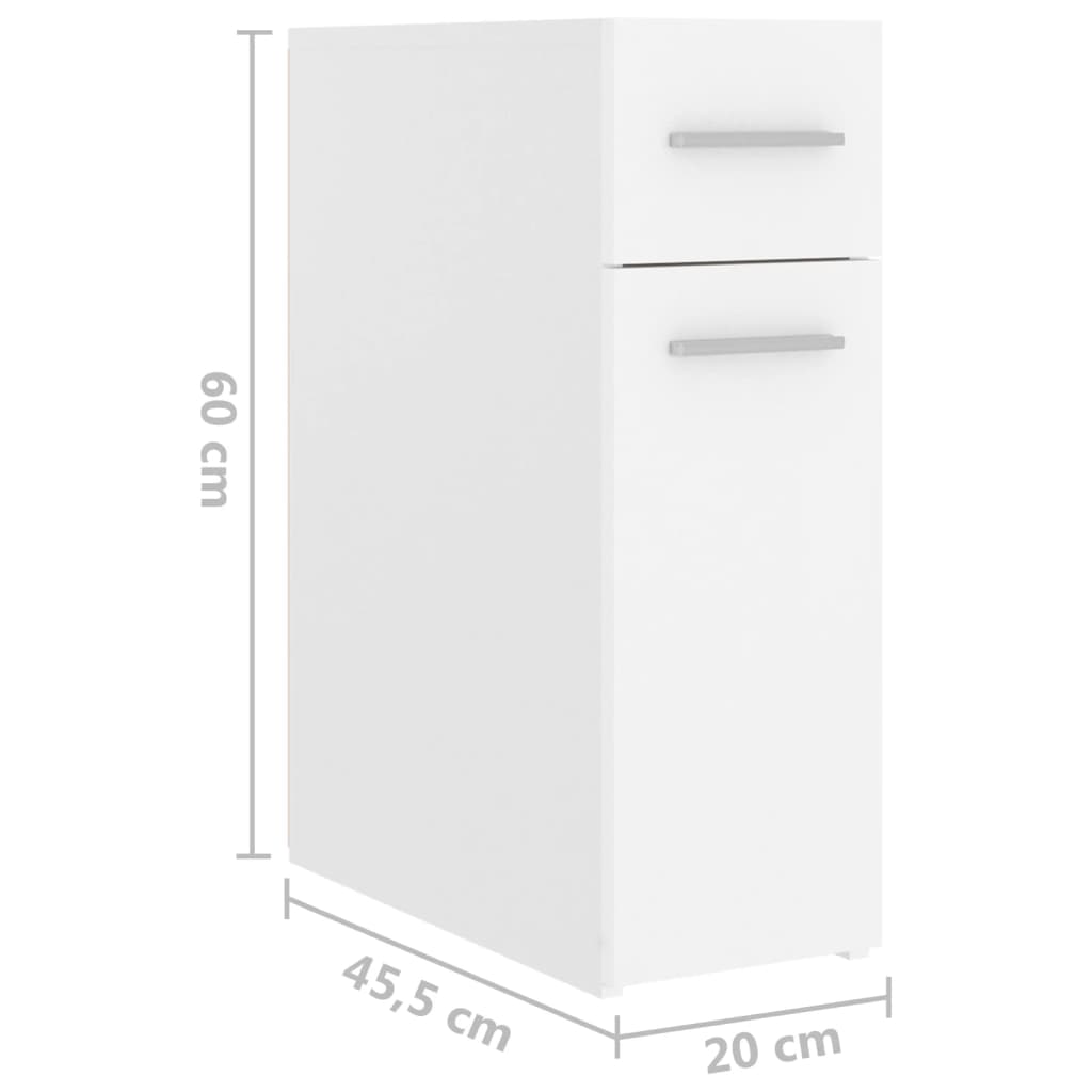 Dulap de farmacie, alb, 20x45,5x60 cm, PAL