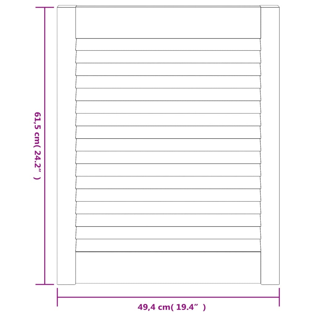 Uși de dulap design lambriu 2 buc. 61,5x49,4 cm lemn masiv pin