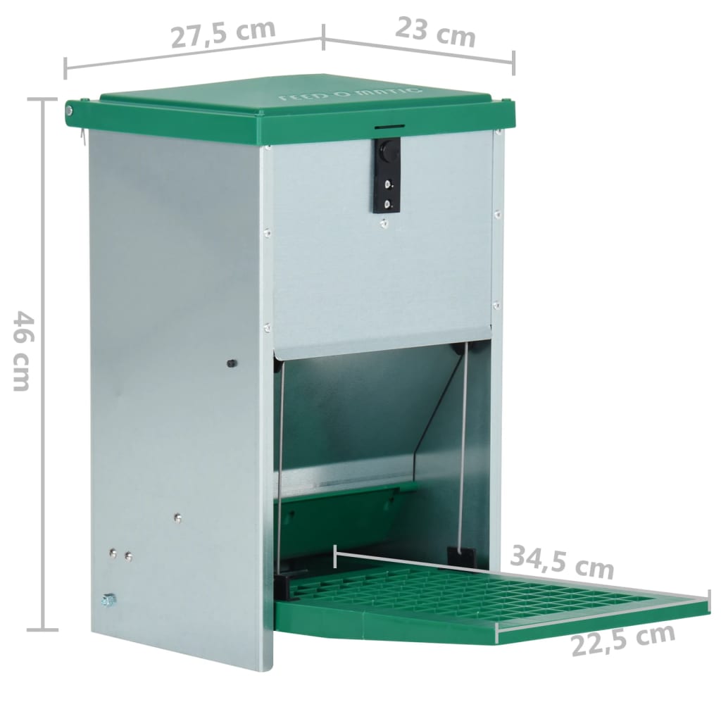 Dozator automat de hrană pentru păsări de curte, cu banda, 8 kg