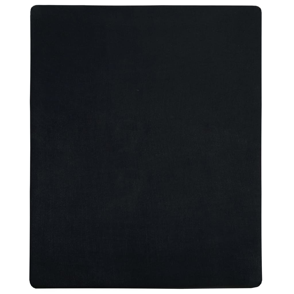 Cearșaf de pat cu elastic, 2 buc., negru, 180x200 cm, bumbac