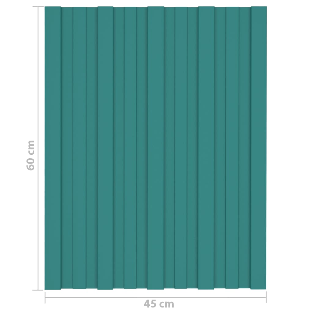 Panouri pentru acoperiș 12 buc. verde 60x45 cm oțel galvanizat