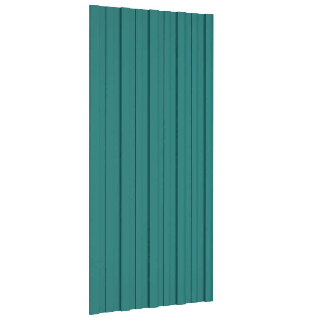 Panouri pentru acoperiș 12 buc. verde 100x45 cm oțel galvanizat